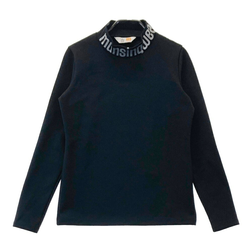 MUNSING WEAR マンシングウェア モックネック長袖Tシャツ ブラック系 M 【中古】ゴルフウェア レディース