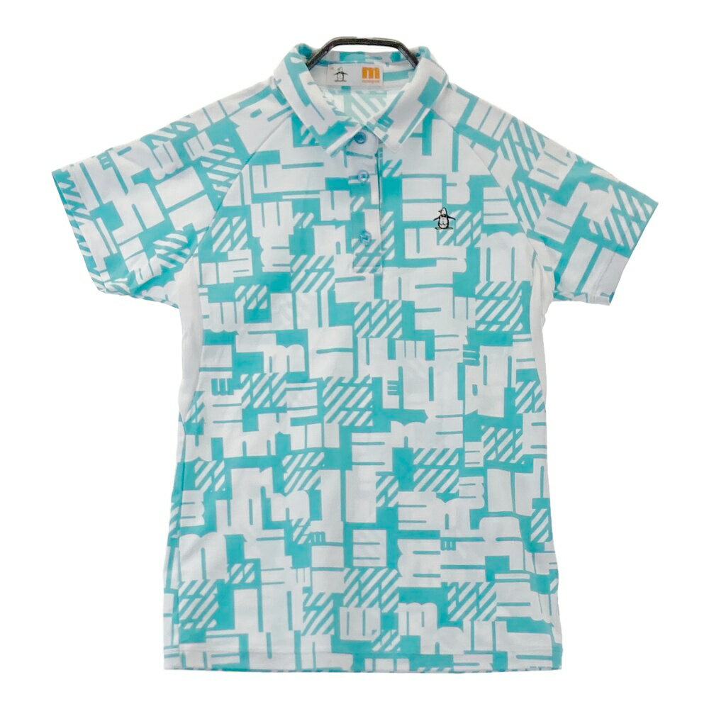 MUNSING WEAR マンシングウェア MEWRJA03 半袖ポロシャツ 総柄 ブルー系 M 【中古】ゴルフウェア レデ..