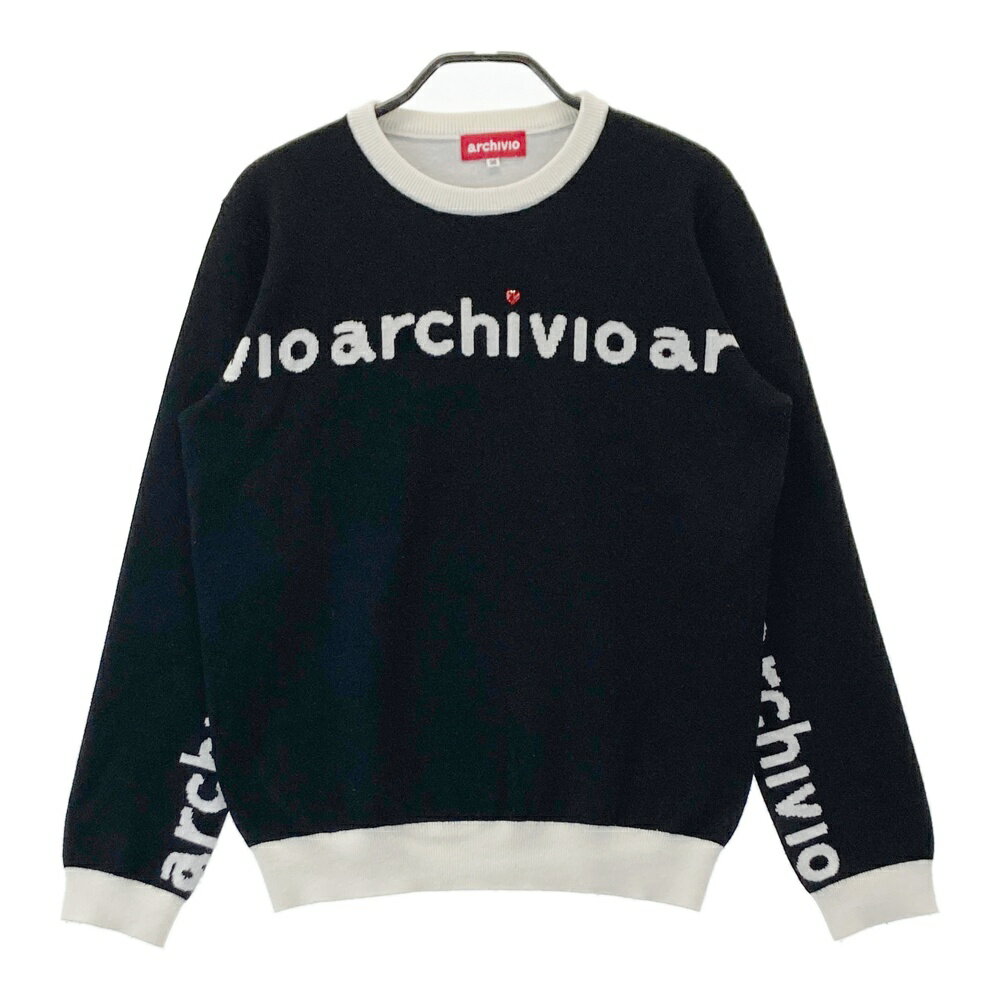 ARCHIVIO アルチビオ ウール混 長袖 ニットセーター ブラック系 38 【中古】ゴルフウェア レディース