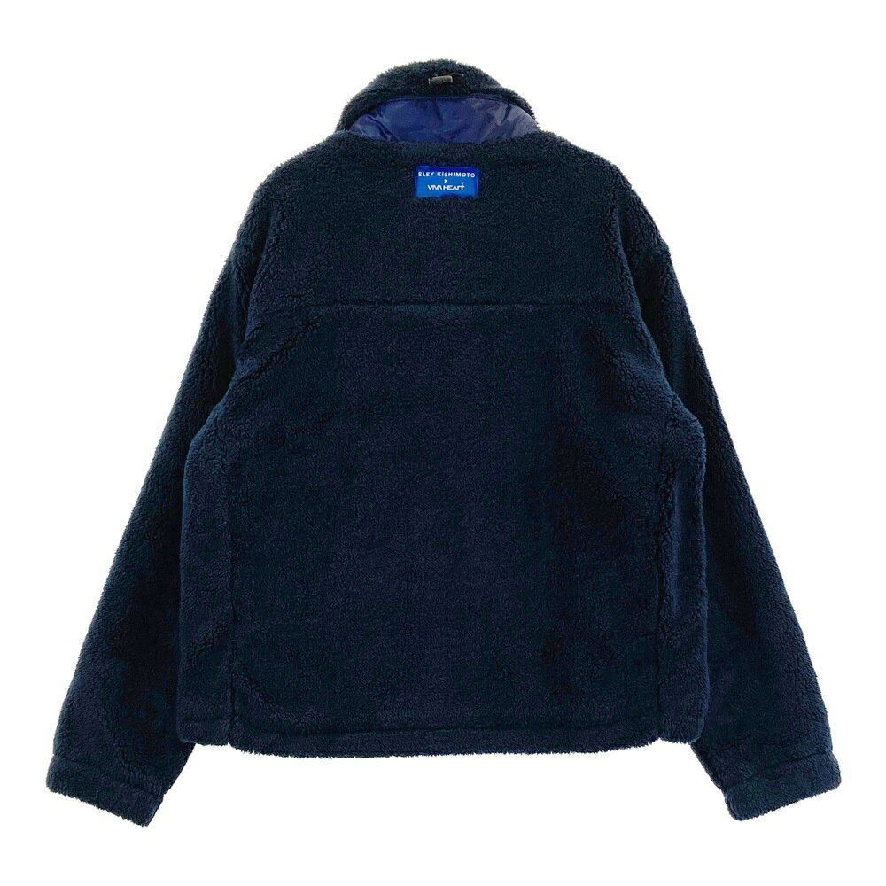 VIVA HEART ビバハート ボア切替 裏地付き長袖ジャケット ネイビー系 40 【中古】ゴルフウェア レディース