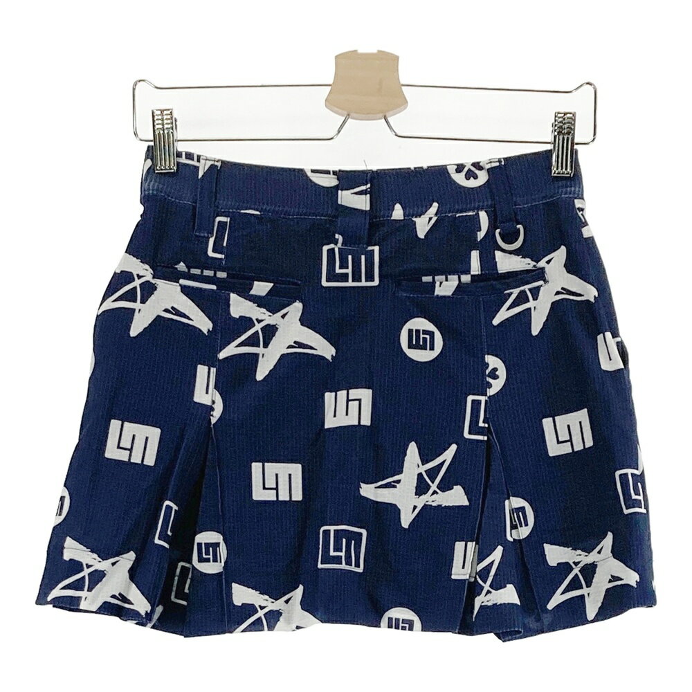 LOUD MOUTH ラウドマウス ; MO764353 インナー付 スカート 総柄 ネイビー系 S 【中古】ゴルフウェア レディース
