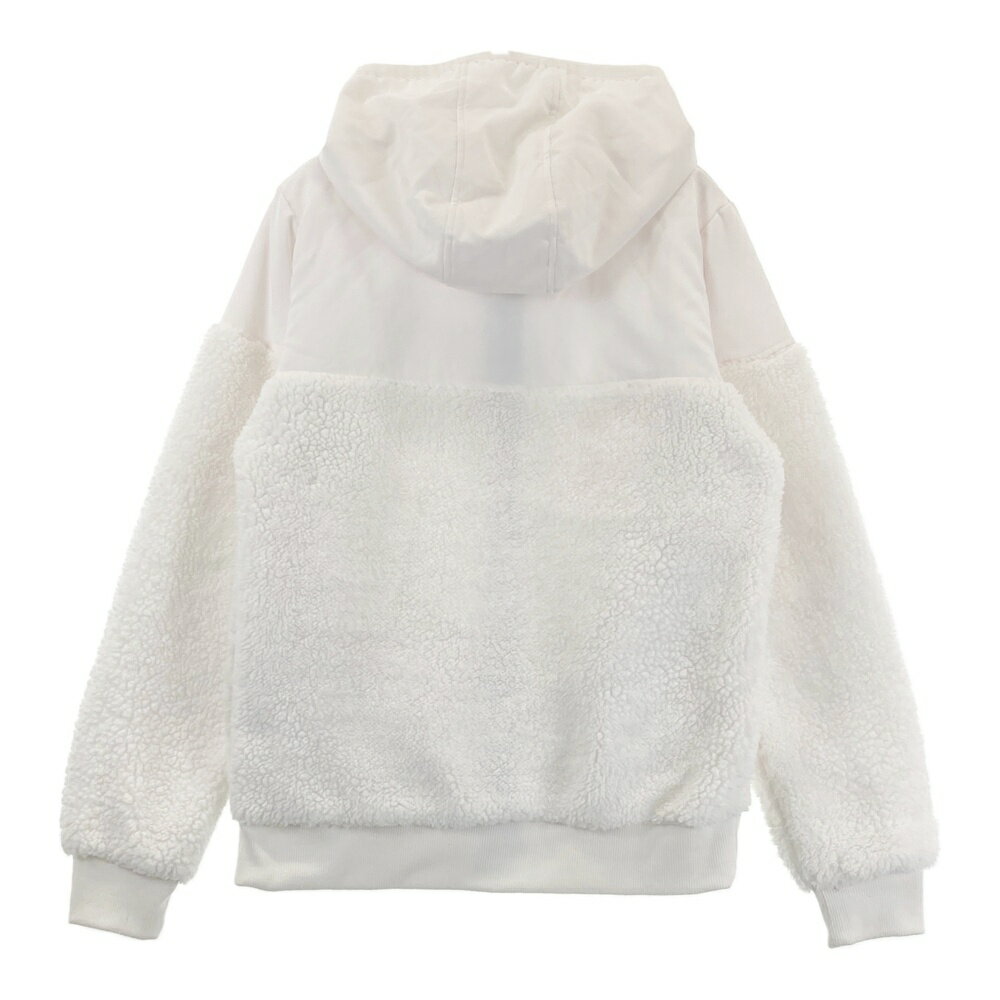 CLUNK クランク フード付 中綿切替 ボアジップジャケット ホワイト系 M 【中古】ゴルフウェア レディース