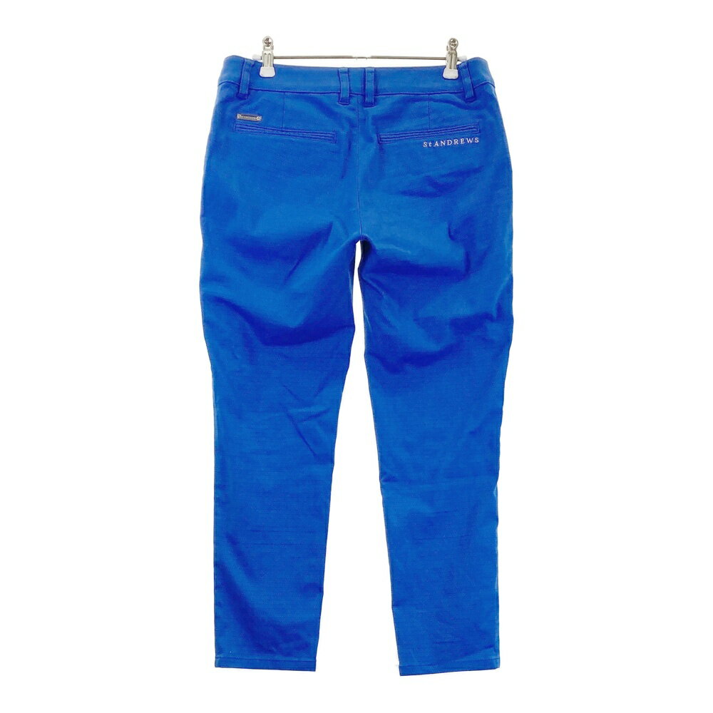 ST ANDREWS セントアンドリュース ストレッチパンツ 総柄 ブルー系 L 【中古】ゴルフウェア レディース