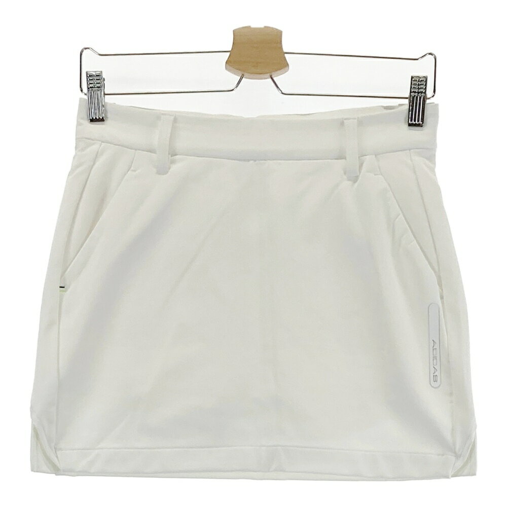 ADIDAS GOLF アディダスゴルフ インナー付ストレッチスカート ホワイト系 L 【中古】ゴルフウェア レデ..