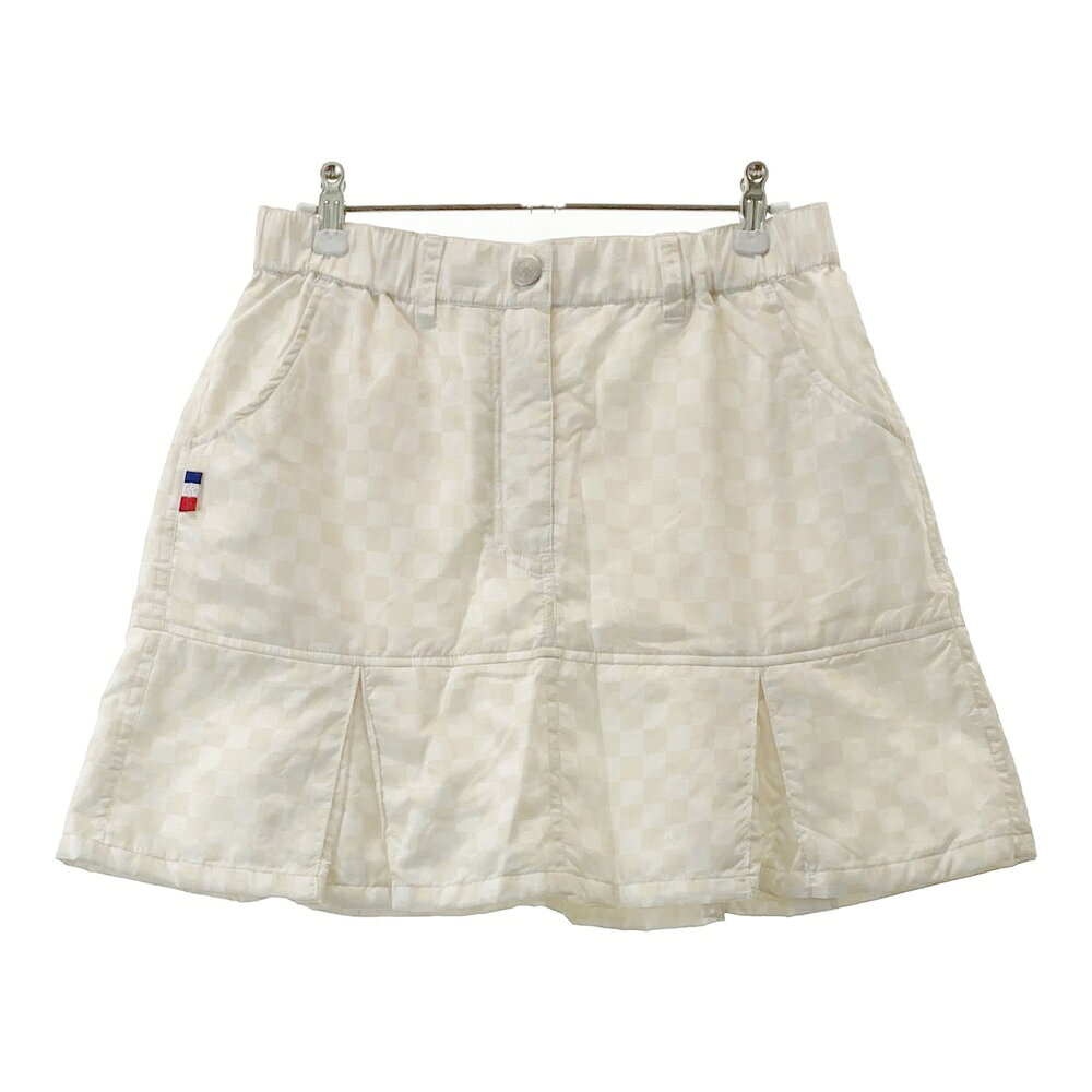 marie claire sport マリクレール スポール 中綿スカート 総柄 ベージュ系 L 【中古】ゴルフウェア レ..