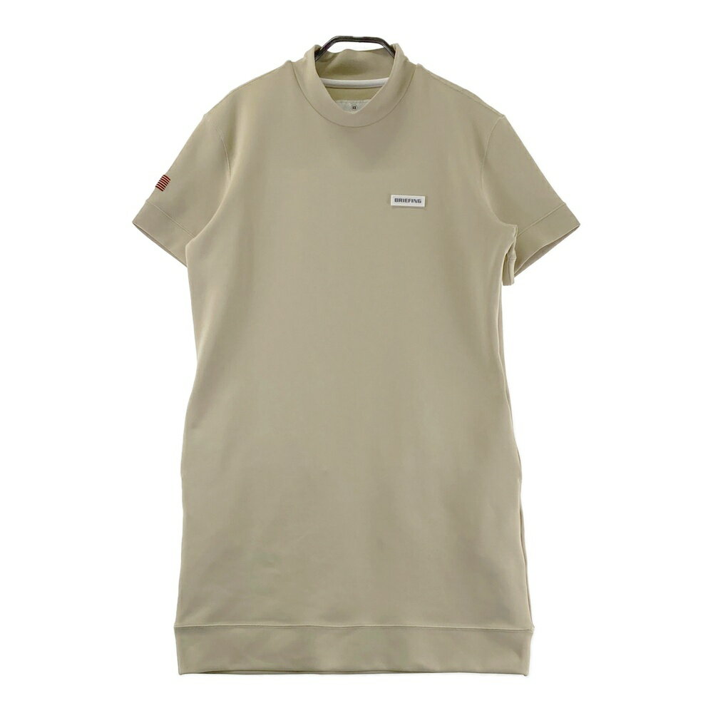 BRIEFING GOLF ブリーフィング 2023年モデル 3Dロゴ ハイネック 半袖ワンピース ベージュ系 S 【中古】..