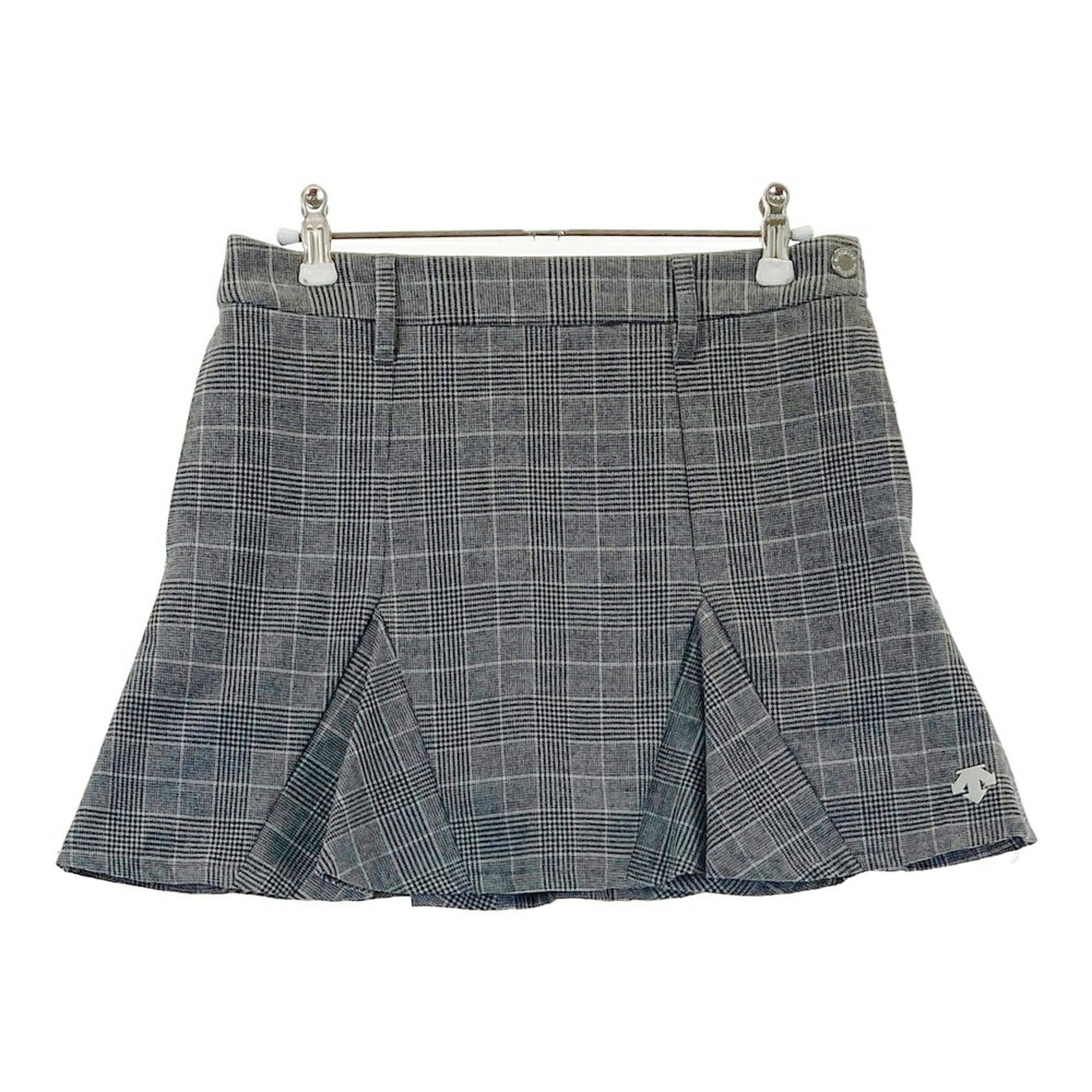 DESCENTE GOLF デサントゴルフ ストレッチスカート グレンチェック柄 グレー系 S 【中古】ゴルフウェア..