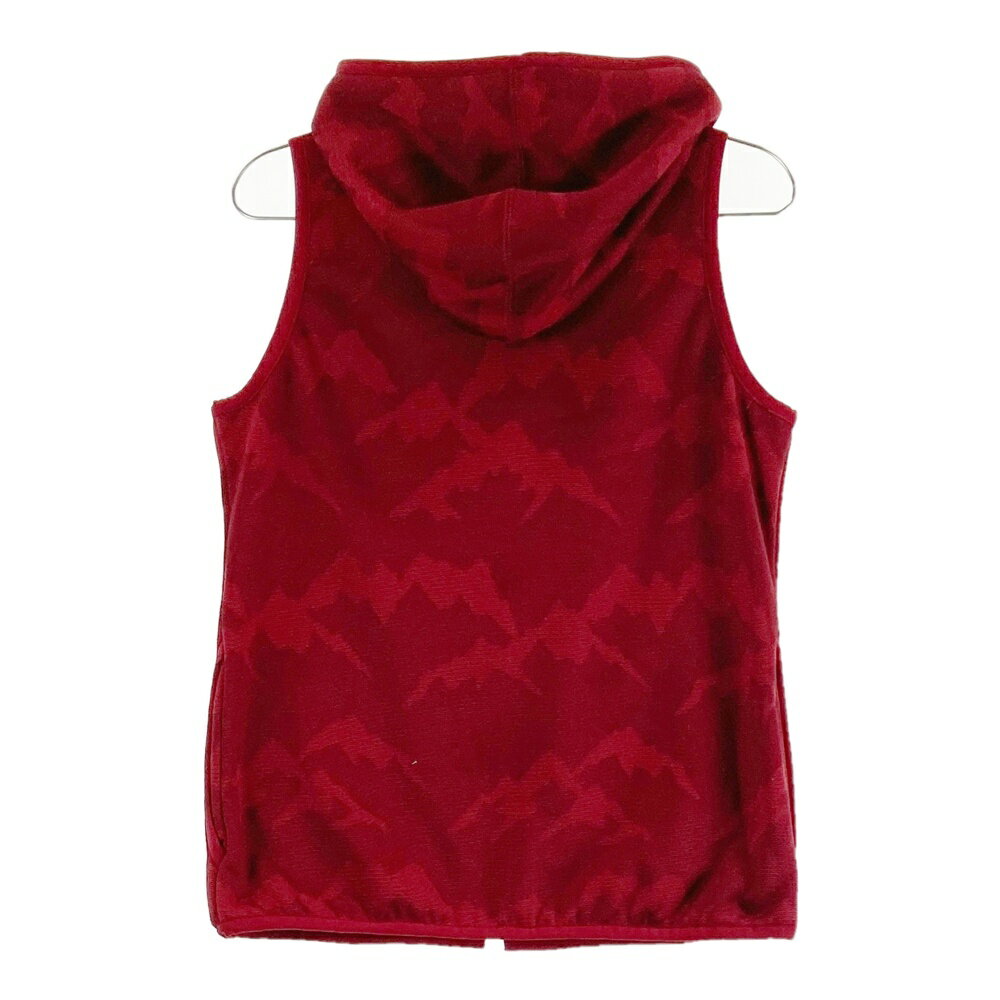 CLUNK クランク フリース ジップベスト 総柄 レッド系 S 【中古】ゴルフウェア レディース