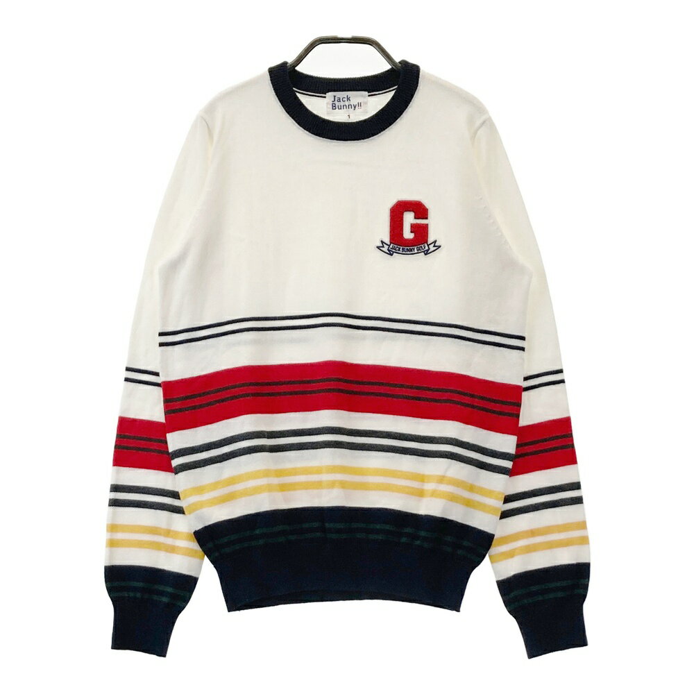 JACK BUNNY ジャックバニー 長袖 ニットセーター ホワイト系 1 【中古】ゴルフウェア レディース
