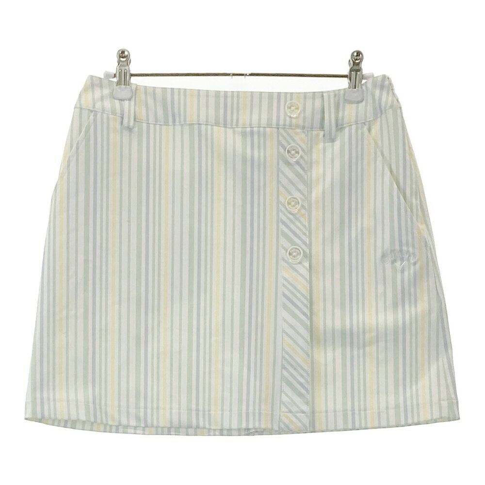 CALLAWAY キャロウェイ ストレッチスカート ストライプ柄 グリーン系 S 【中古】ゴルフウェア レディース