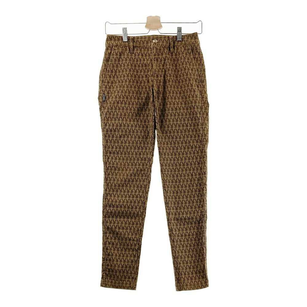 JACK BUNNY ジャックバニー ストレッチパンツ 総柄 ブラウン系 0 【中古】ゴルフウェア レディース