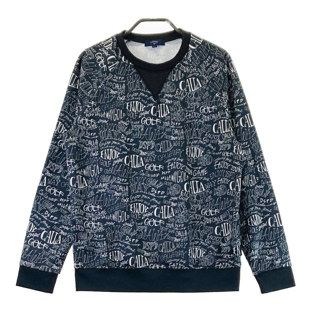 CALLAWAY キャロウェイ 長袖Tシャツ 総柄 ブラック系 L 【中古】ゴルフウェア レディース