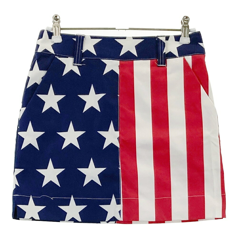 LOUD MOUTH ラウドマウス インナー付 スカート スターズ＆ストライプス 総柄 ネイビー系 SS 【中古】ゴ..