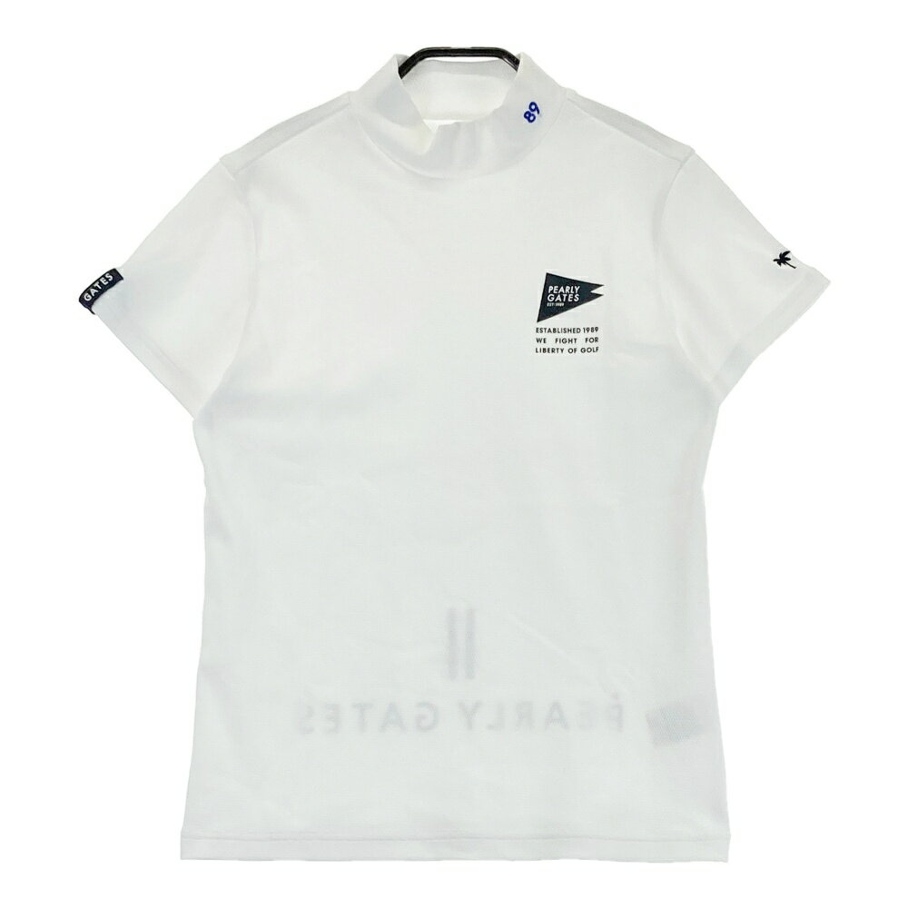 PEARLY GATES パーリーゲイツ 2023年モデル ハイネック 半袖Tシャツ ホワイト系 1 【中古】ゴルフウェア レディース
