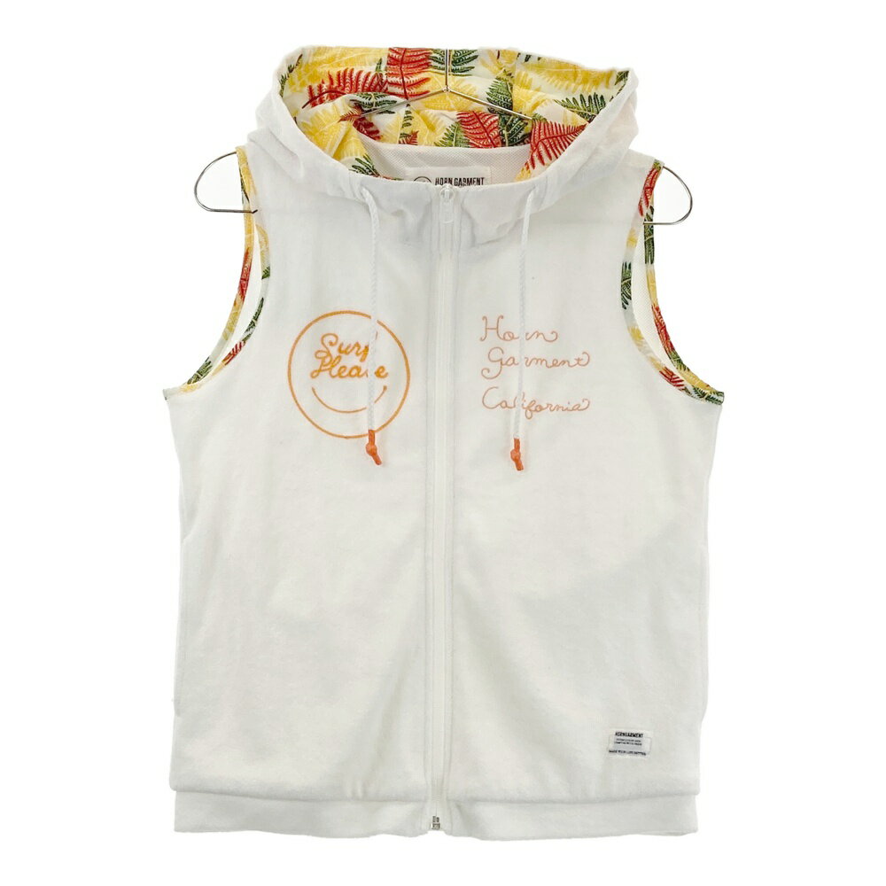 HORN GMT ホーン ガーメント フード付 ジップベスト パイル地 ホワイト系 M 【中古】ゴルフウェア レデ..