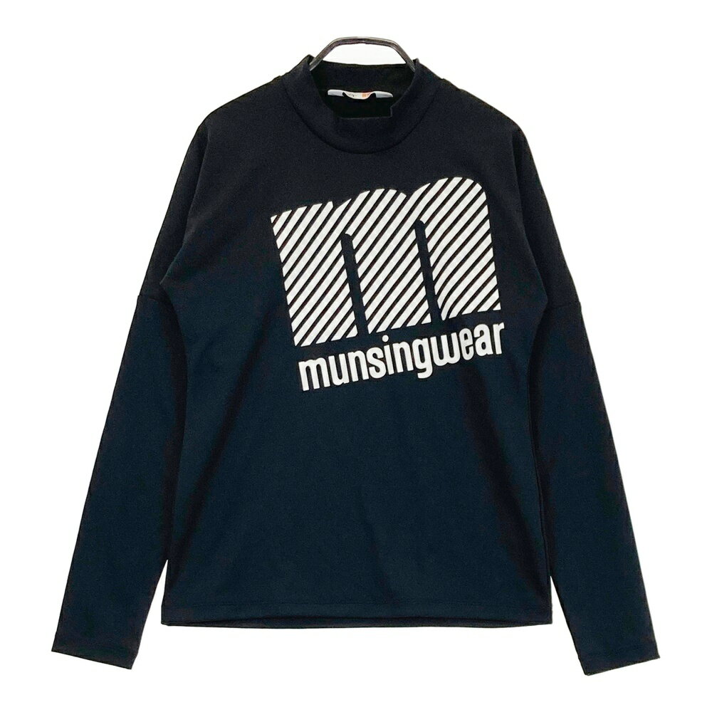 MUNSING WEAR マンシングウェア 長袖ハイネックTシャツ ブラック系 M 【中古】ゴルフウェア レディース