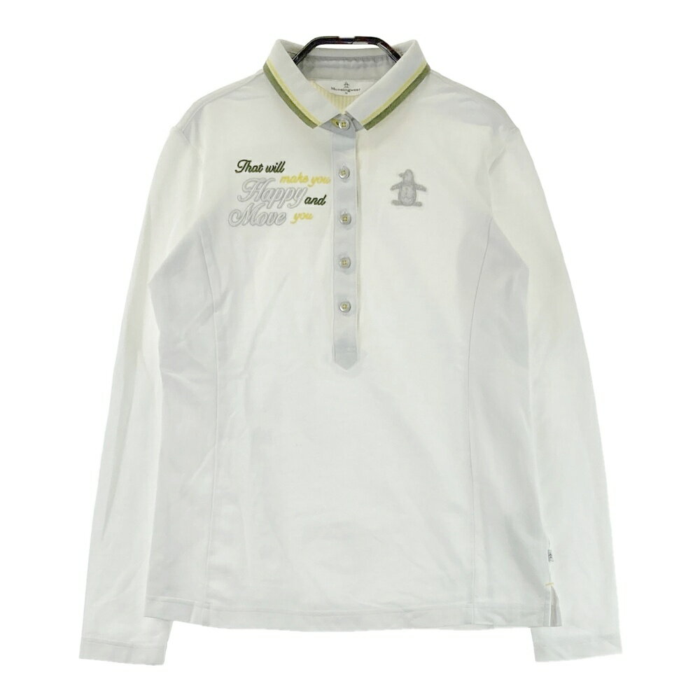 MUNSING WEAR マンシングウェア SL1233 長袖ポロシャツ ホワイト系 M 【中古】ゴルフウェア レディース