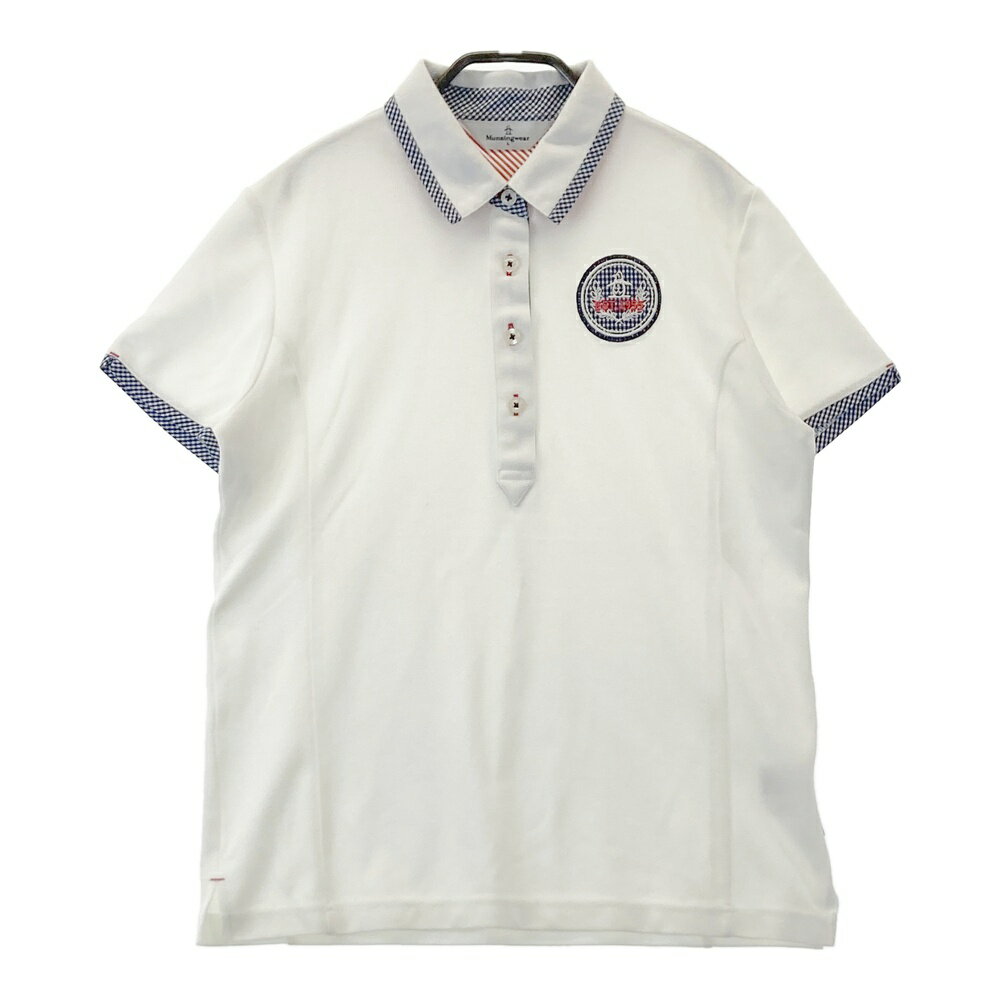 MUNSING WEAR マンシングウェア SL1593 半袖ポロシャツ ホワイト系 L 【中古】ゴルフウェア レディース
