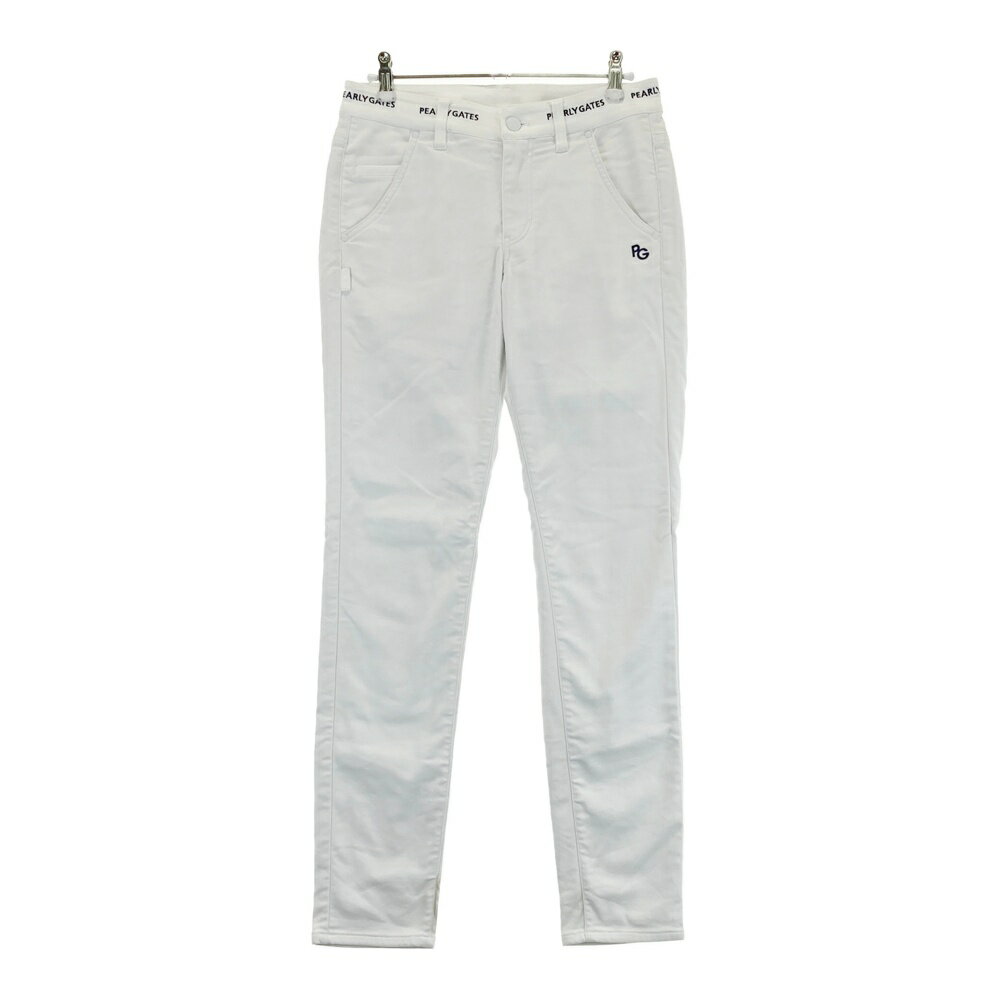 PEARLY GATES パーリーゲイツ 裏地付 ストレッチパンツ ホワイト系 00 【中古】ゴルフウェア レディース