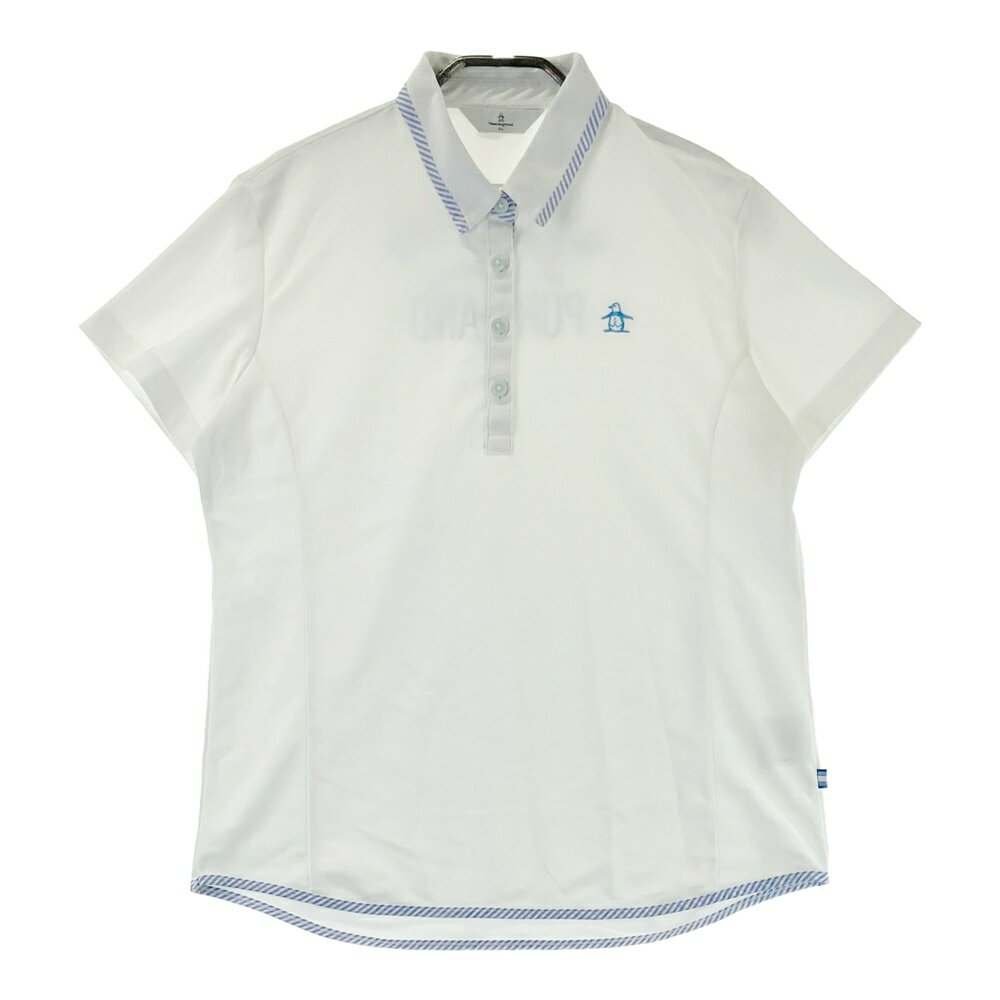 MUNSING WEAR マンシングウェア 襟デザイン 半袖ポロシャツ ホワイト系 LL 【中古】ゴルフウェア レディース
