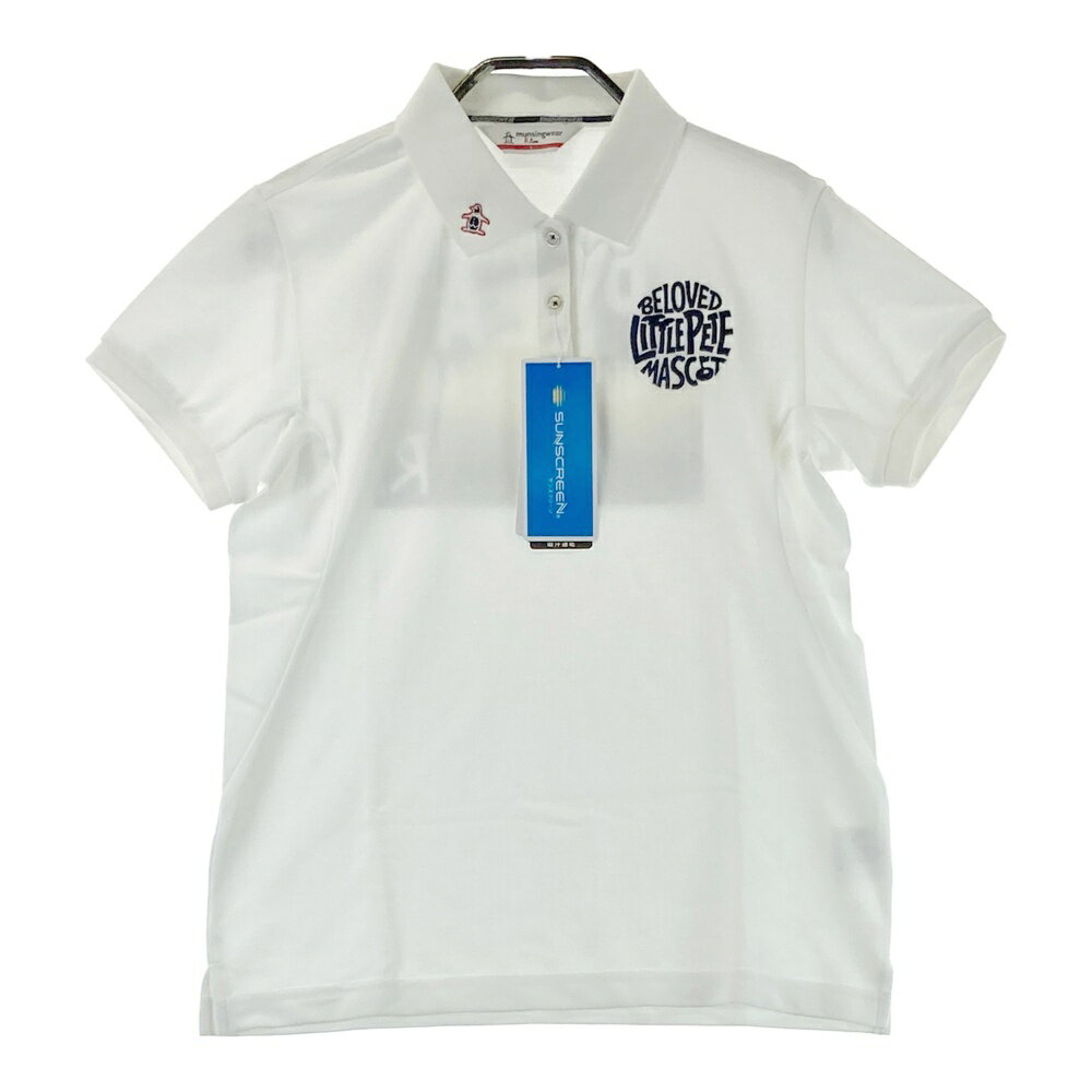 MUNSING WEAR マンシングウェア R.line 半袖ポロシャツ ホワイト系 L 【中古】ゴルフウェア レディース