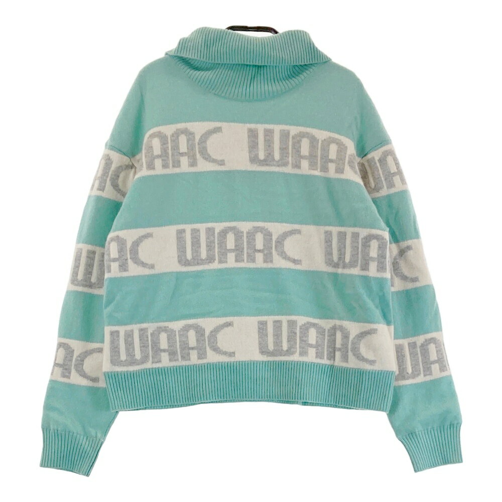 WAAC ワック 072234790 裏地付 ニットセーター ブルー系 1 【中古】ゴルフウェア レディース