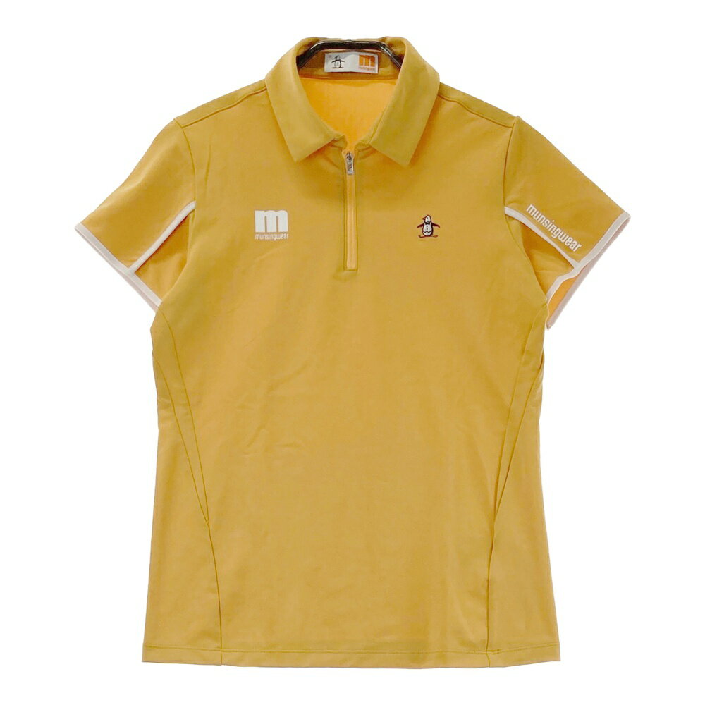 MUNSING WEAR マンシングウェア MEWTJA05 ハーフジップ 半袖ポロシャツ オレンジ系 M 【中古】ゴルフウェア レディース