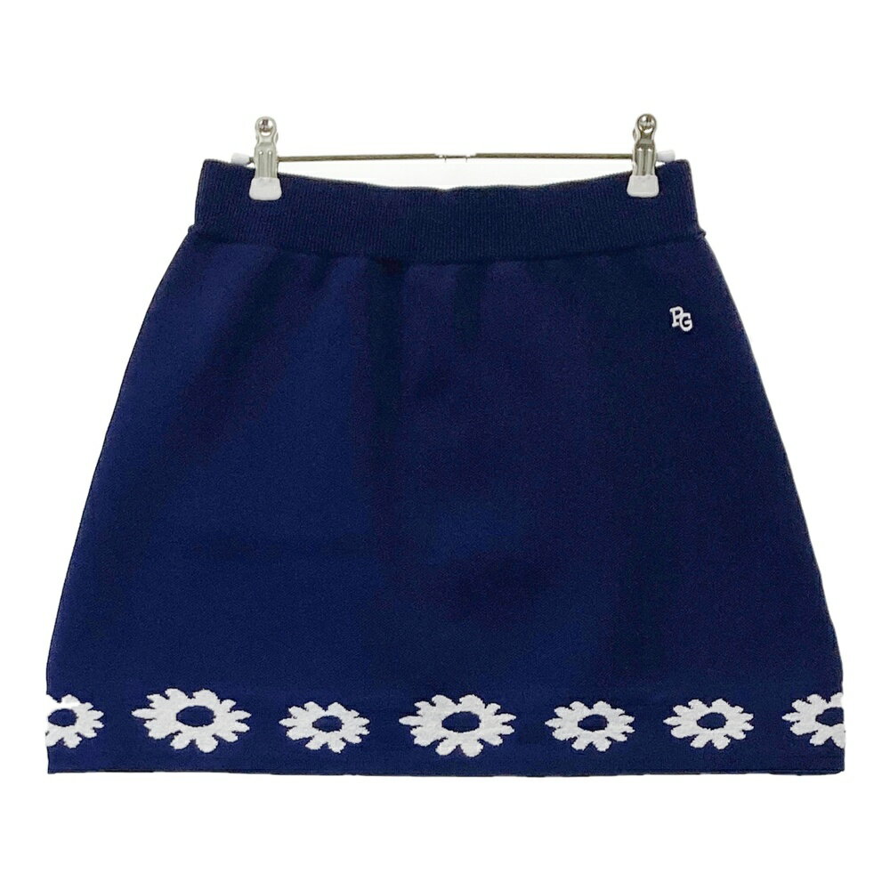 PEARLY GATES パーリーゲイツ 2023年モデル ニットスカート 花柄 ネイビー系 1 【中古】ゴルフウェア ..