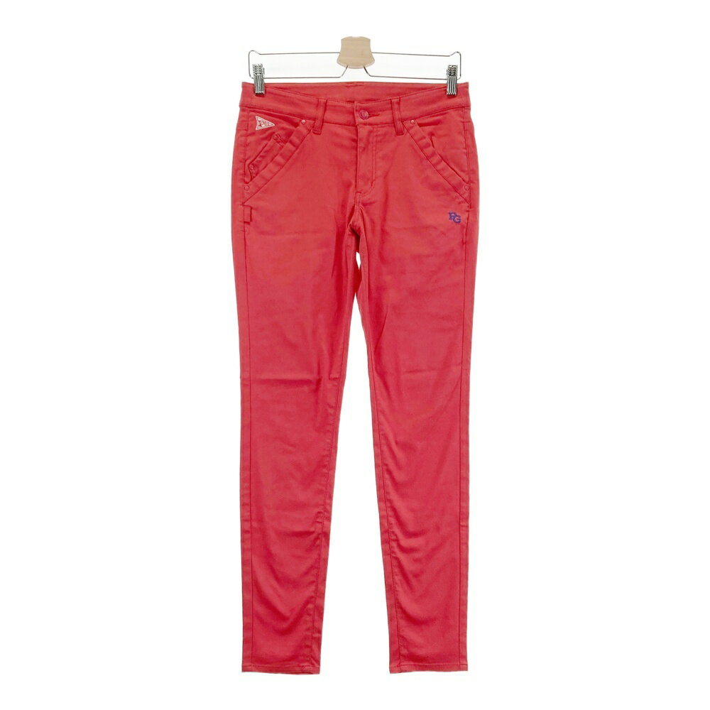PEARLY GATES パーリーゲイツ 30周年 ストレッチパンツ レッド系 1 【中古】ゴルフウェア レディース