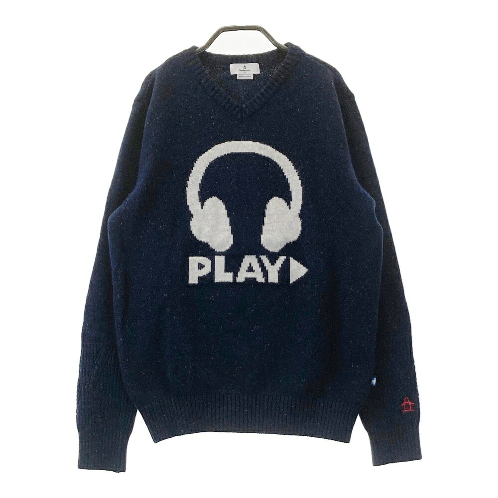 MUNSING WEAR マンシングウェア JWLK424 Vネック 長袖ニットセーター ネイビー系 L 【中古】ゴルフウェ..