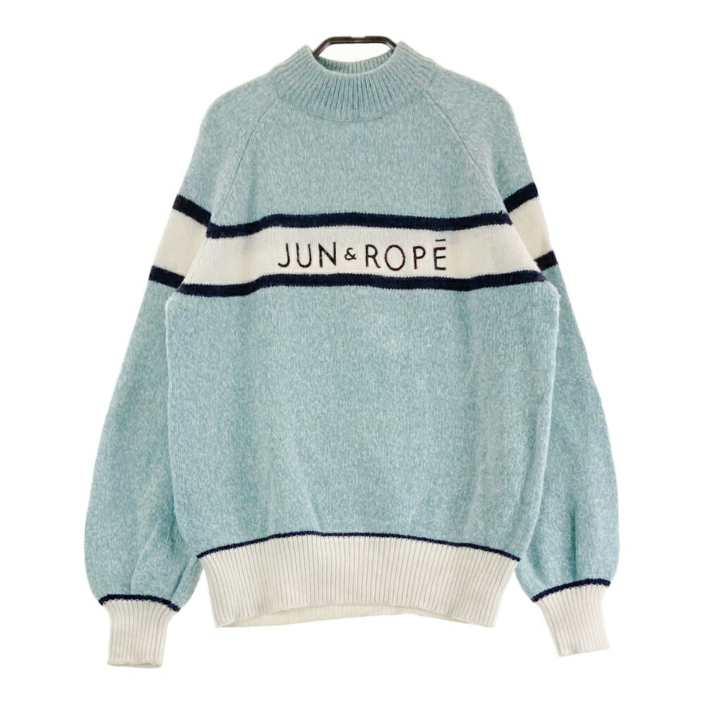 JUN&ROPE ジュン アンド ロペ モックネック長袖ニットセーター ブルー系 【中古】ゴルフウェア レディース