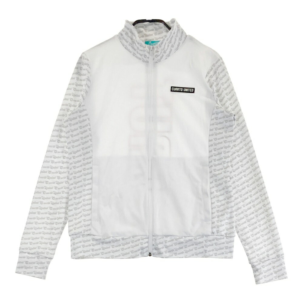 CUARTO UNITED クアルトユナイテッド ジップジャケット 総柄 ホワイト系 S 【中古】ゴルフウェア レディース