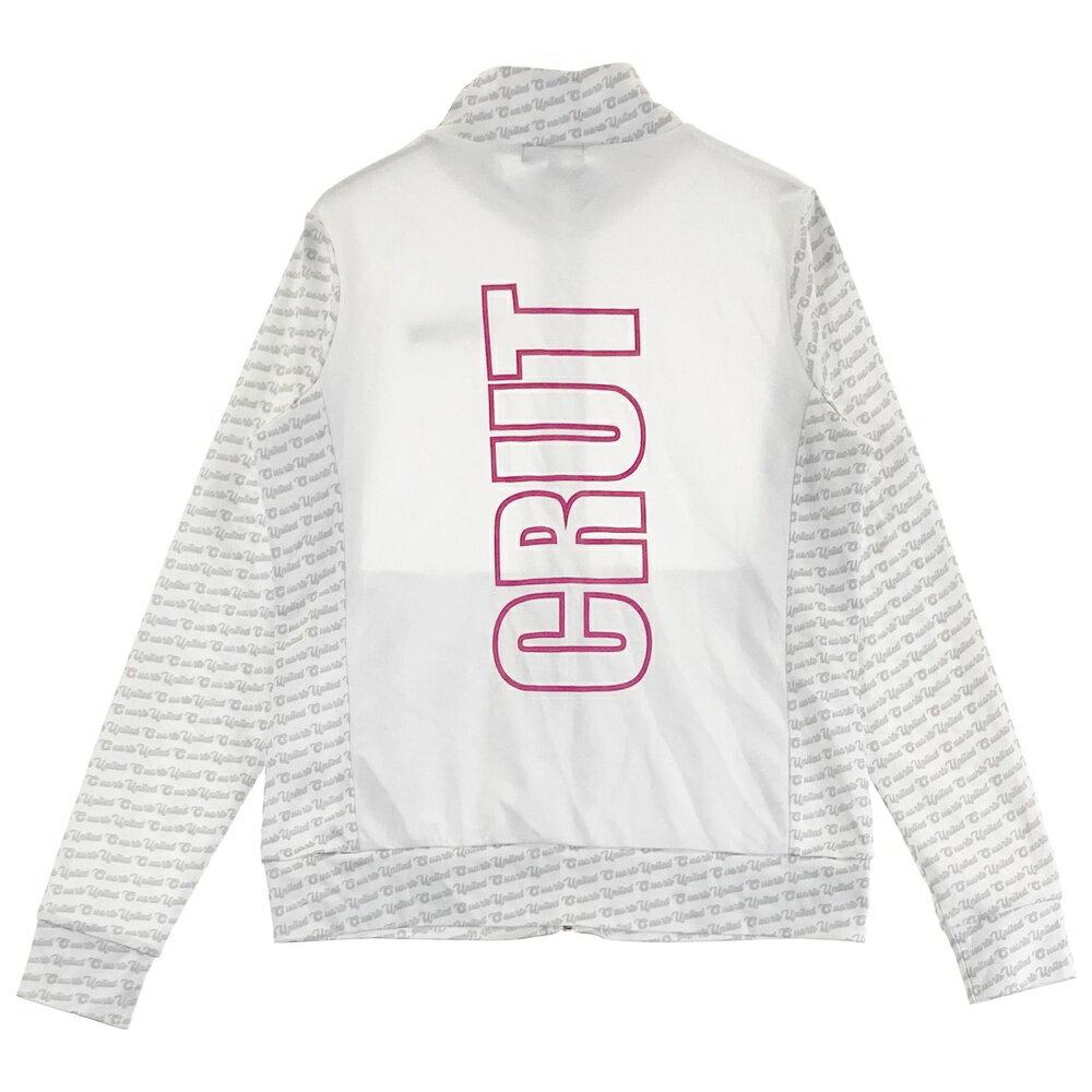 CUARTO UNITED クアルトユナイテッド ジップジャケット 総柄 ホワイト系 S 【中古】ゴルフウェア レディース