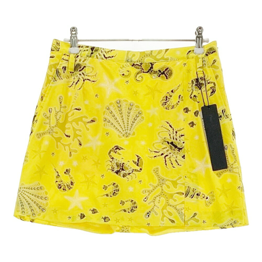 DANCE WITH DRAGON ダンスウィズドラゴン インナー付スカート イエロー系 2 【中古】ゴルフウェア レデ..