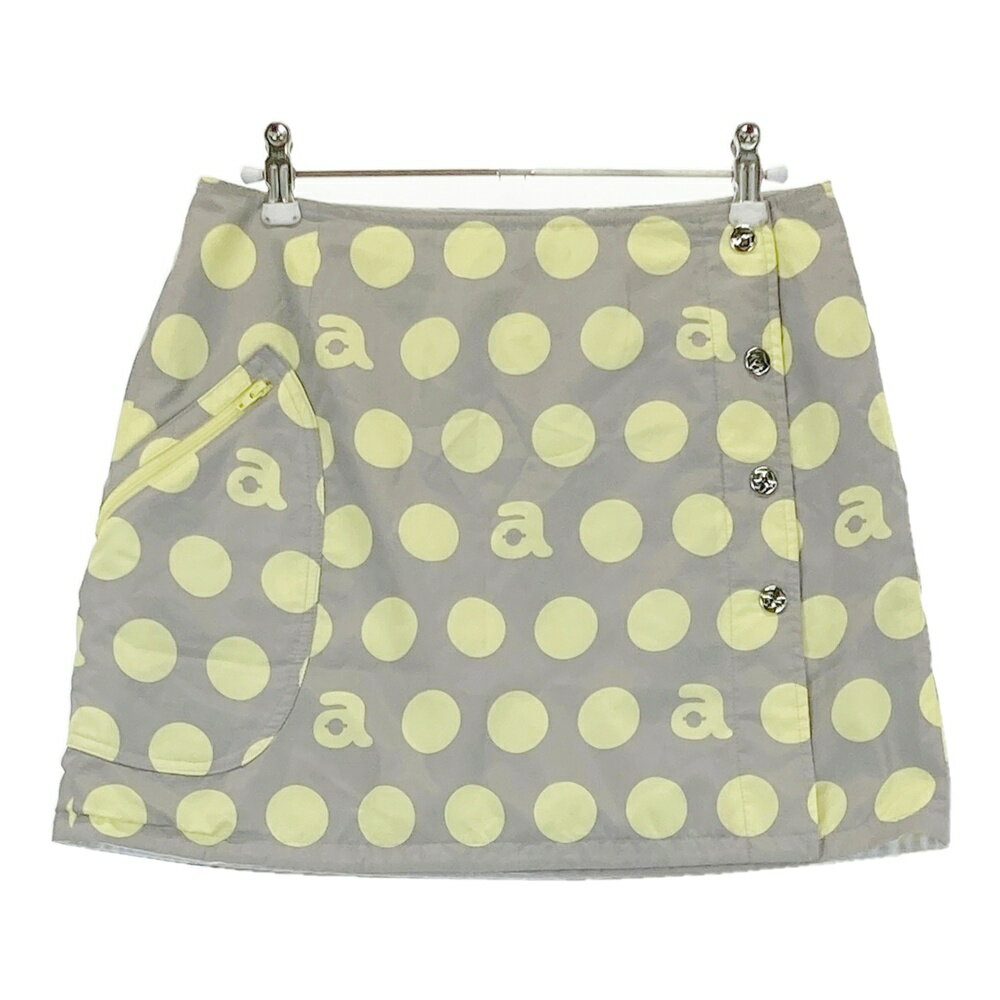 ARCHIVIO アルチビオ 中綿 ラップスカート ドット柄 グレー系 38 【中古】ゴルフウェア レディース