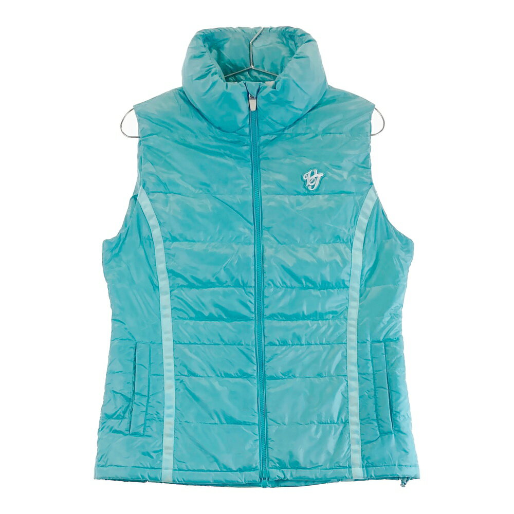 23区GOLF ニジュウサンクゴルフ ダウンベスト ブルー系 2 【中古】ゴルフウェア レディース