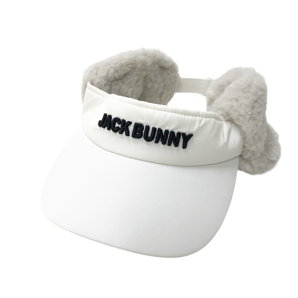 JACK BUNNY ジャックバニー 2023年モデル イヤーマフ付きサンバイザー ホワイト系 FR 【中古】ゴルフウ..