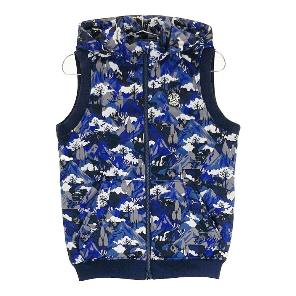 JACK BUNNY ジャックバニー ; 2WAY 中綿ベスト 総柄 ネイビー系 1 【中古】ゴルフウェア レディース