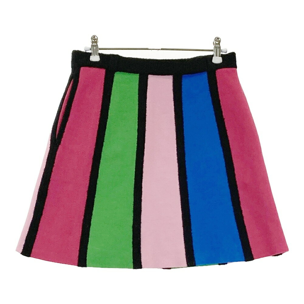 ARCHIVIO アルチビオ ニットスカート フレア マルチボーダー ホワイト系 38 【中古】ゴルフウェア レデ..