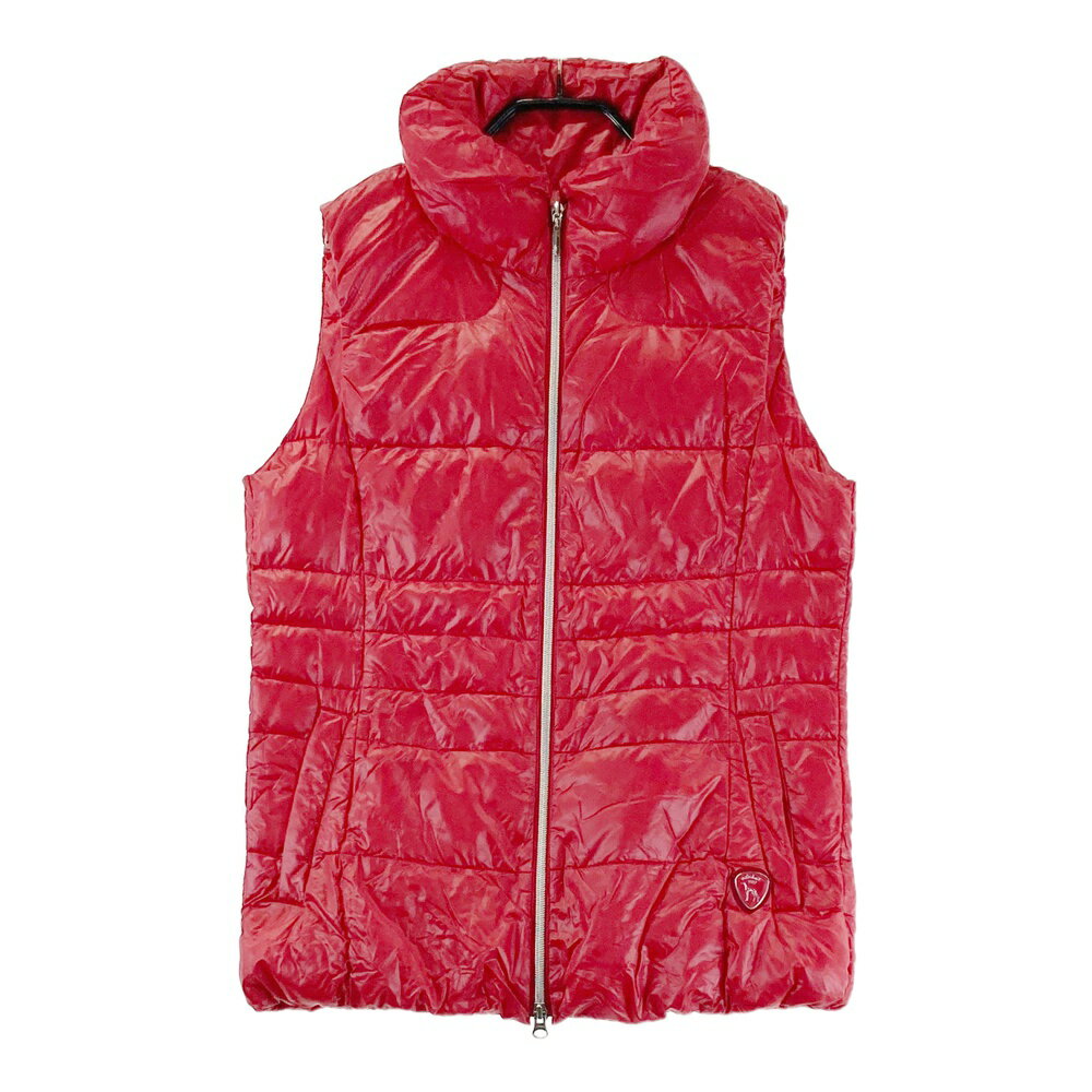 ADABAT アダバット ダウン ジップベスト レッド系 40 【中古】ゴルフウェア レディース