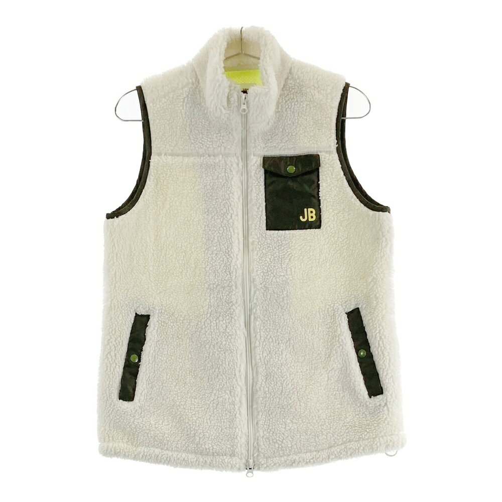 JACK BUNNY ジャックバニー ボア ジップベスト ホワイト系 2 【中古】ゴルフウェア レディース