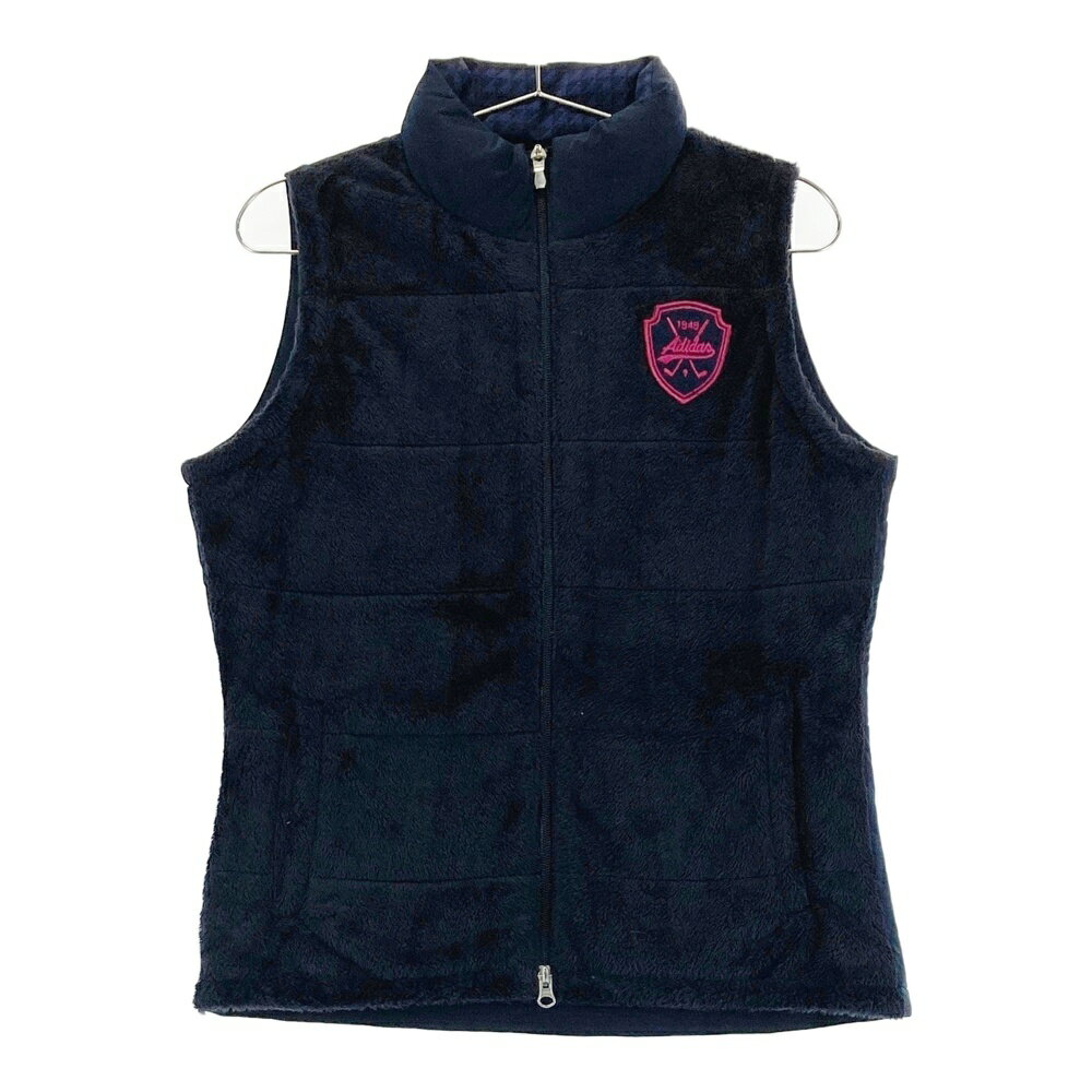 ADIDAS GOLF アディダスゴルフ A05061 フルジップ 中綿ベスト ボア切替 ネイビー系 L 【中古】ゴルフウ..