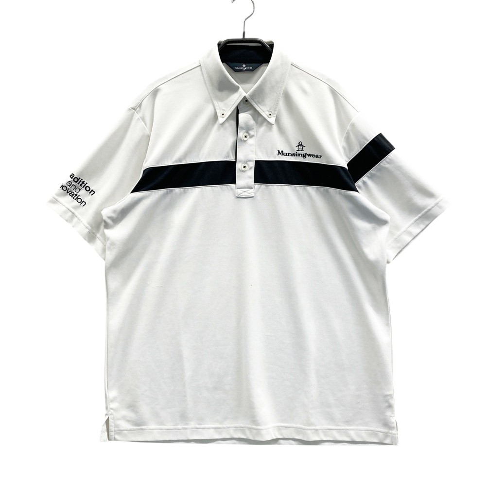 MUNSING WEAR マンシングウェア SG1618 半袖ポロシャツ ボタンダウン ホワイト系 LL 【中古】ゴルフウェア レディース