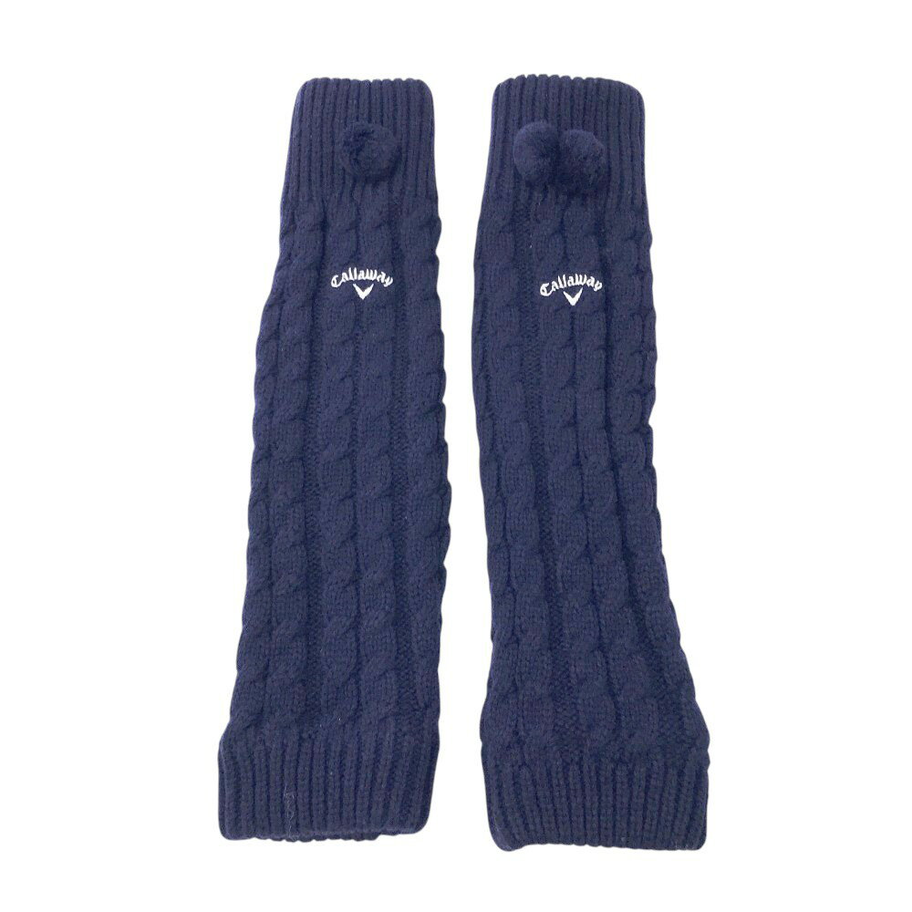 CALLAWAY キャロウェイ 裏フリース ニット レッグウォーマー ネイビー系 【中古】ゴルフウェア