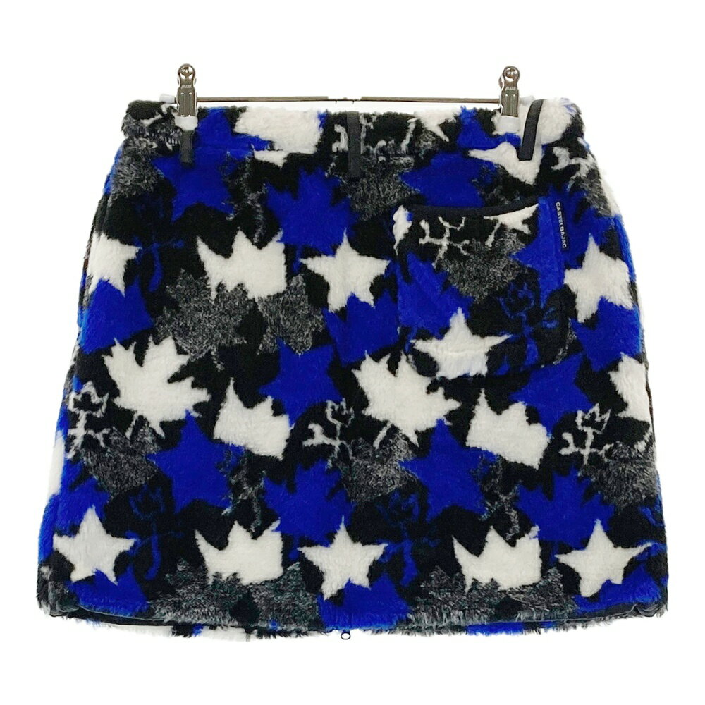 CASTELBAJAC カステルバジャック リバーシブルスカート ボア ロゴ×総柄 ブラック系 38 【中古】ゴルフ..