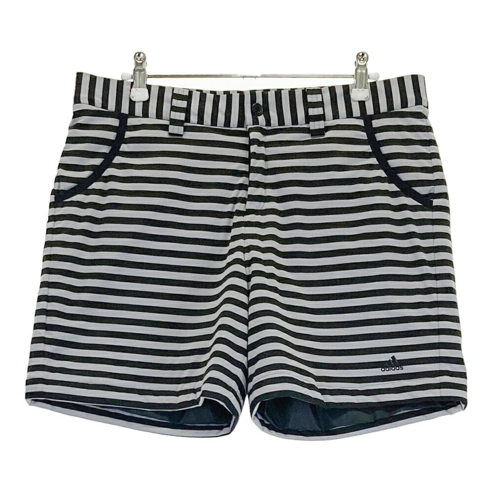 ADIDAS GOLF アディダスゴルフ 中綿ショートパンツ ボーダー柄 ブラック系 OT 【中古】ゴルフウェア レ..