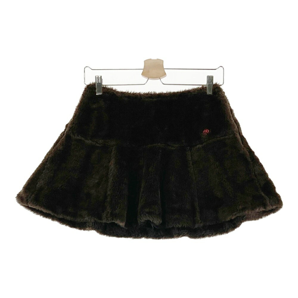 PEARLY GATES パーリーゲイツ インナー付 ボア フレアスカート ブラウン系 1 【中古】ゴルフウェア レ..