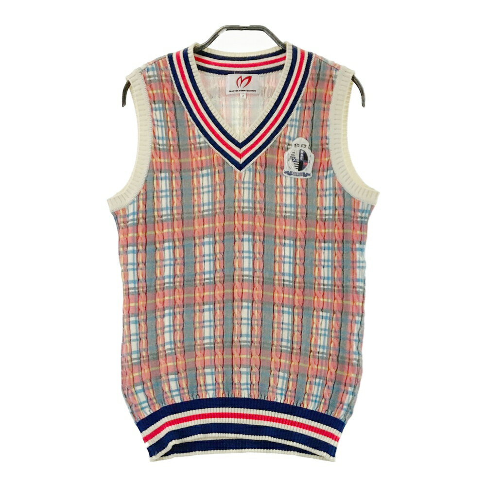 MASTER BUNNY EDITION マスターバニーエディション ニットベスト 転写 ホワイト系 2 【中古】ゴルフウ..