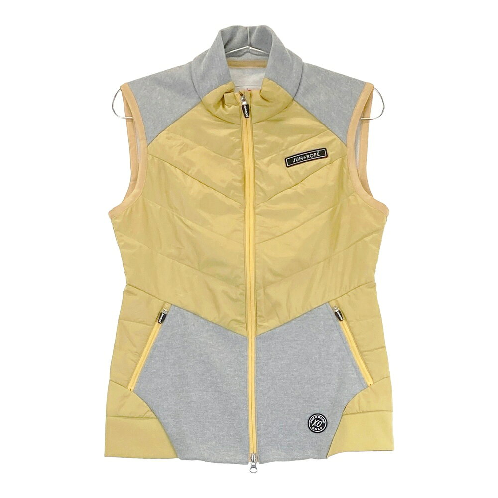 JUN&ROPE ジュン アンド ロペ 中綿切替 ジップベスト イエロー系 M 【中古】ゴルフウェア レディース