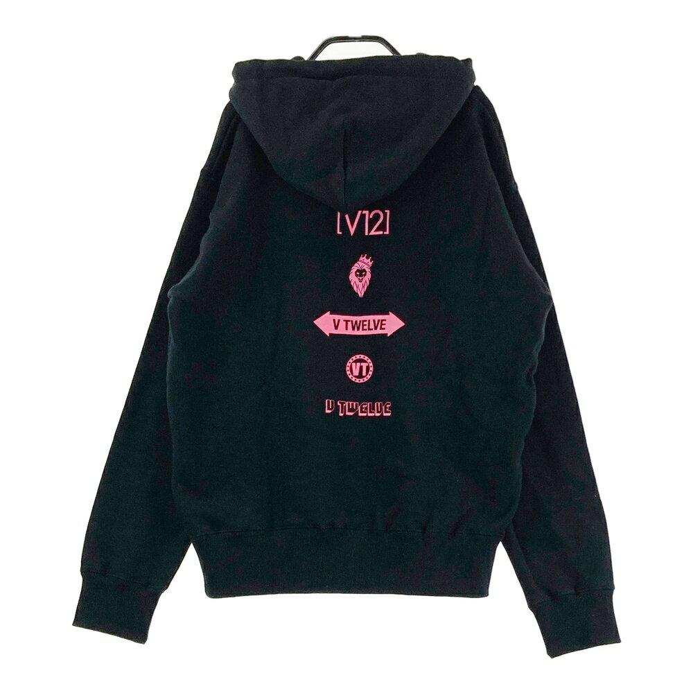 V12 ヴィトゥエルヴ ロゴパーカー ブラック系 S 【中古】ゴルフウェア レディース